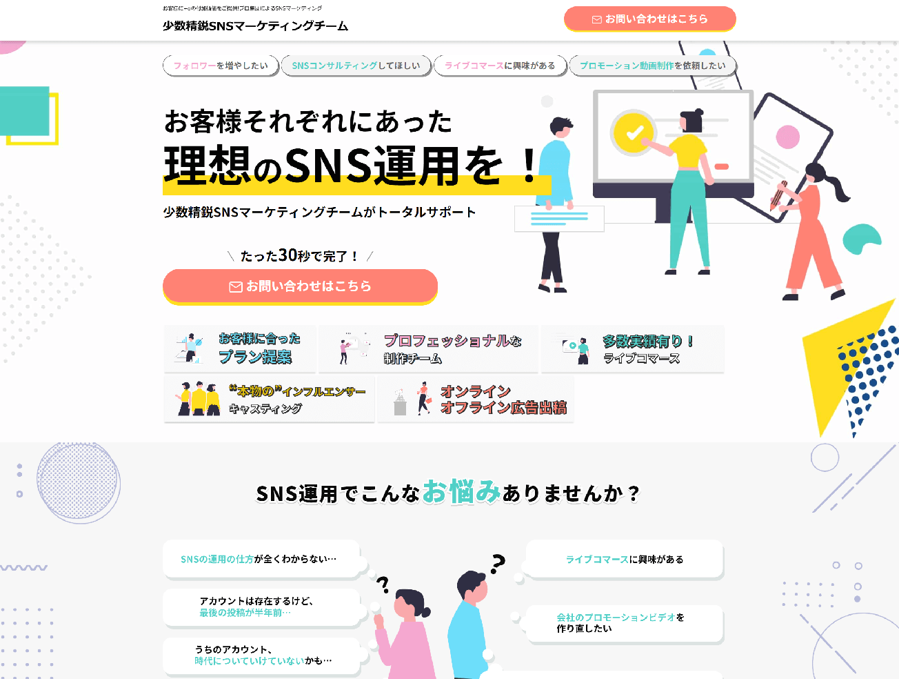 SNSマーケティング　LP(大阪府)